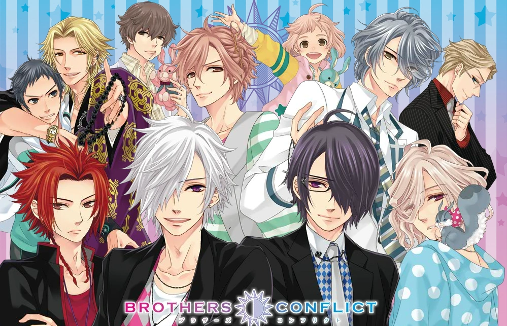 Cover Image of Brothers Conflict features all of the love interests.