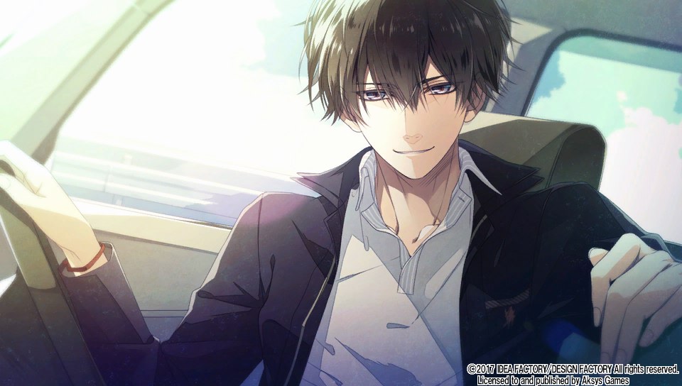 Yanagi sitting in a car smiling at the viewer to illustrate the example of route burnout.