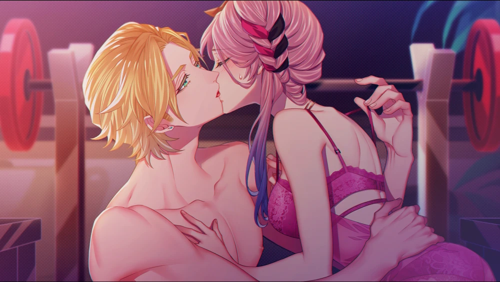 Raul and Lynette kissing while mostly undressed.