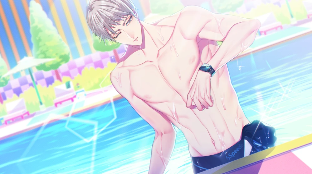 Shelby Snail exiting pool.