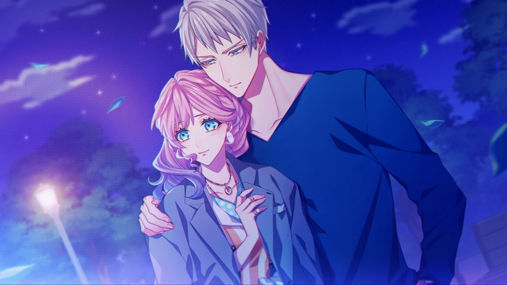 Shelby with his arm around Lynette, draped in his jacket.