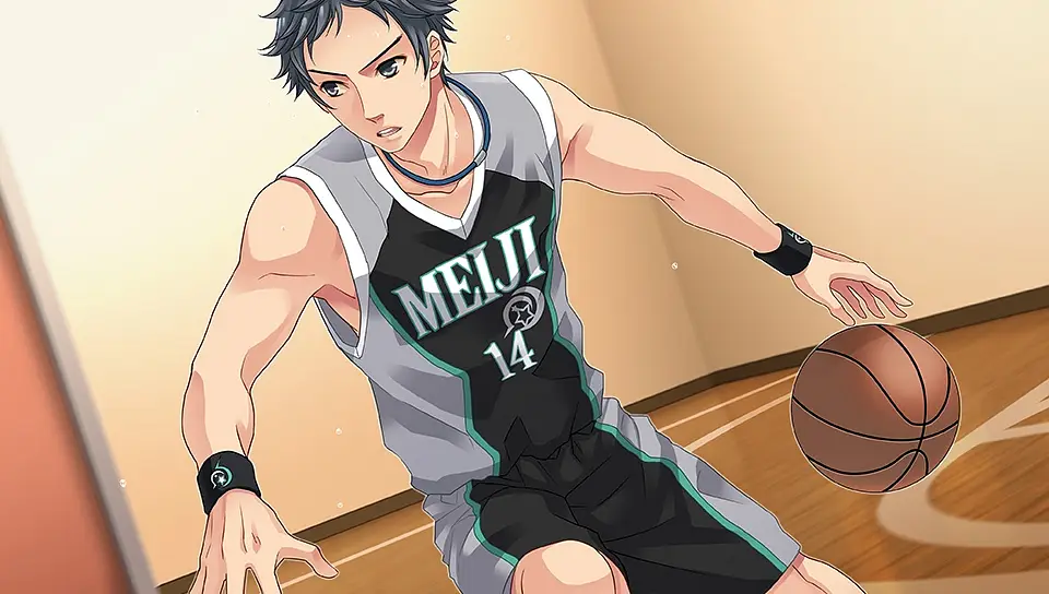 Subaru from Brothers Conflict playing basketball.