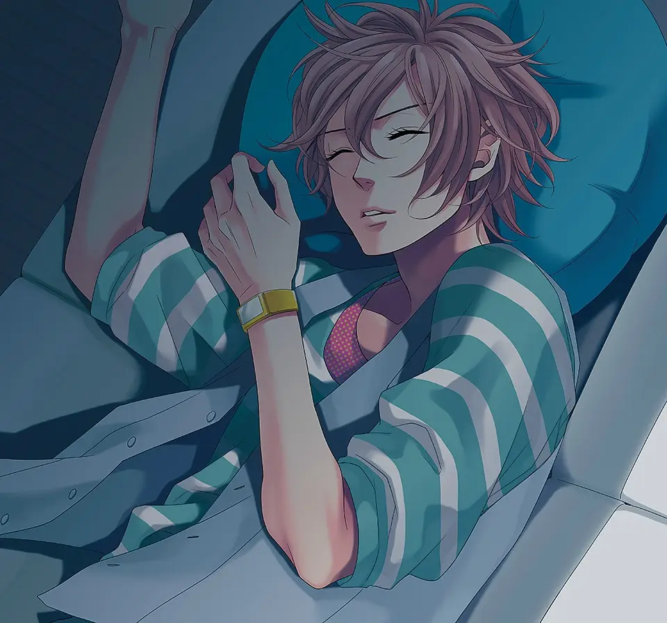 Fuuto from Brothers Conflict sleeping peacefully on the couch.