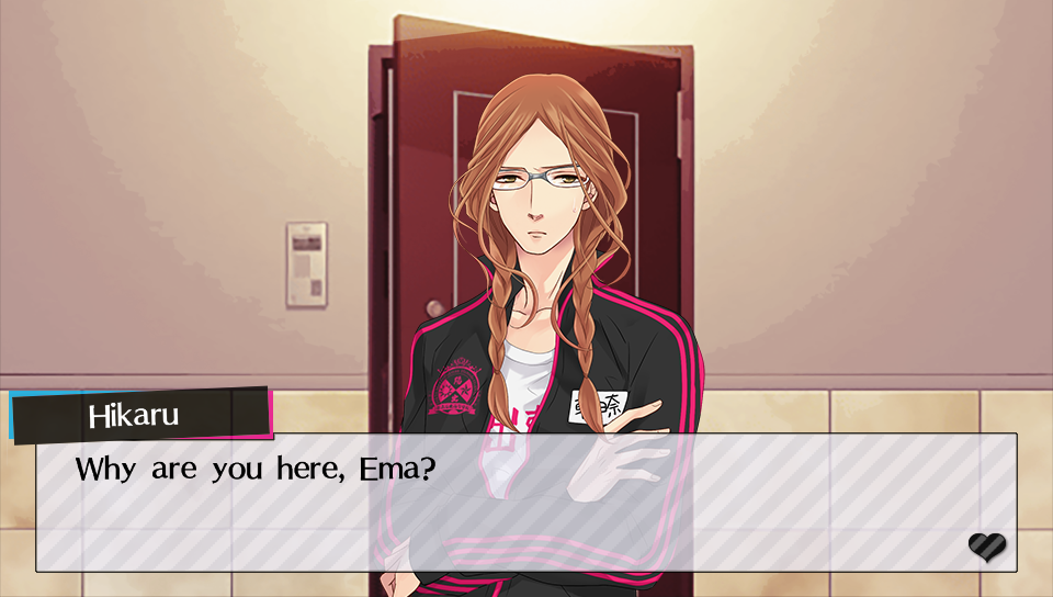 Sprite of Hikaru in a different outfit and hairstyle. He's wearing a gym uniform and has his hair in long braids.