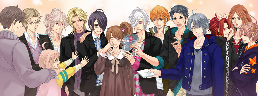 The entire Asahina Family from Brothers Conflict celebrating Ema being in the family.