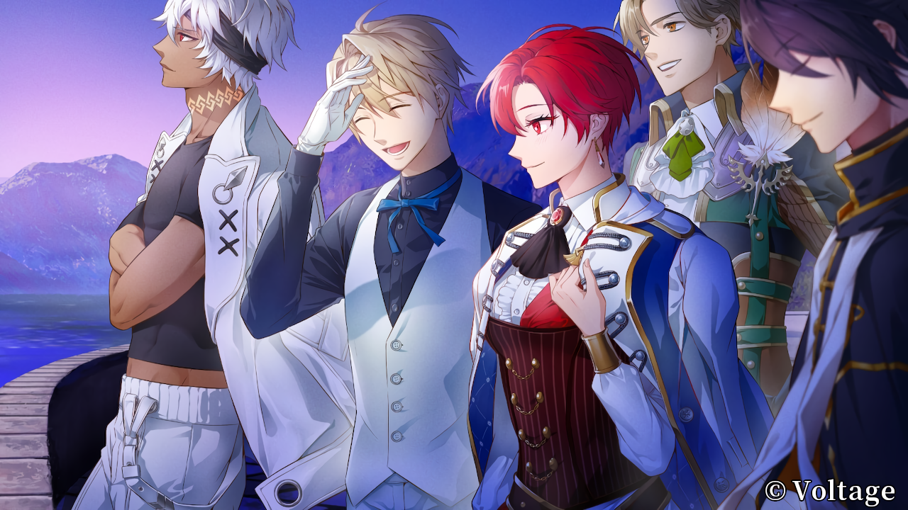 From the right: Zenn, Lucien, Anastasia, Crius, and Tyril looking towards the sunrise.