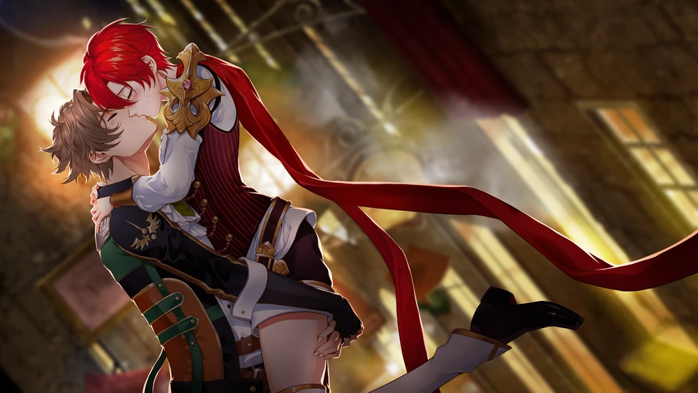 Crius lifting Anastasia as the pair kiss.