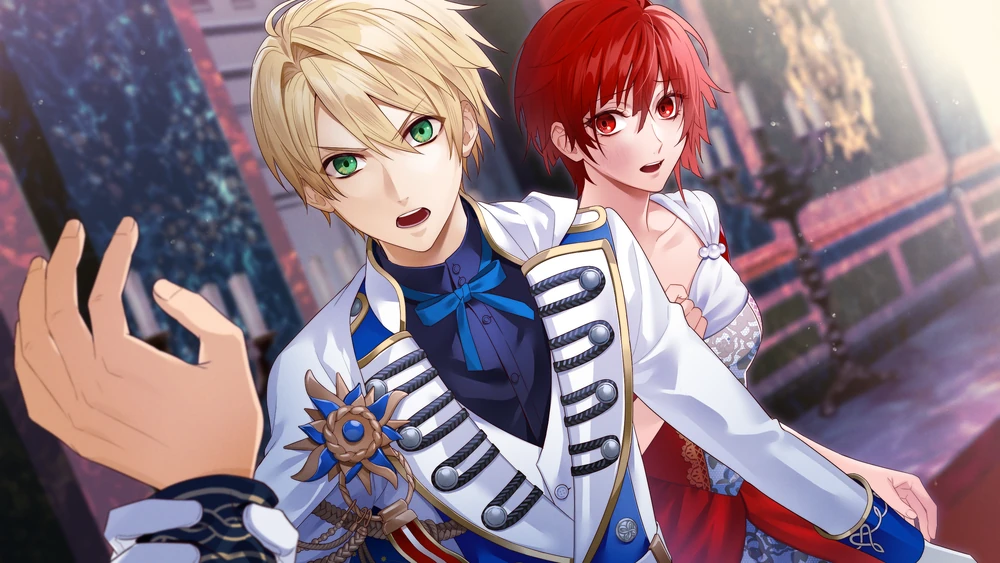 CG image from even if TEMPEST of Lucien protecting Anastasia.