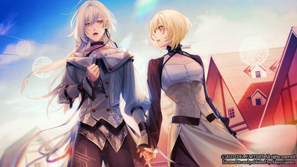Mathis Claude and Ceres holding hands, showing their budding relationship in Virche Evermore - Error: Salvation.