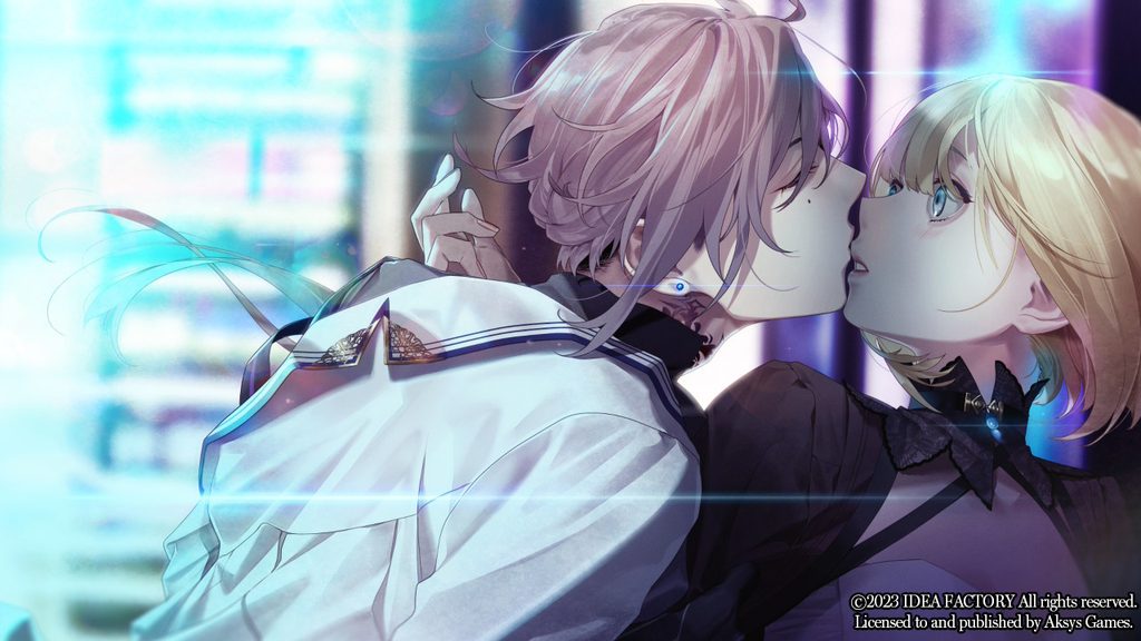 Scien giving Ceres a quick kiss before creating a new body for himself in Virche Evermore - Error: Salvation.
