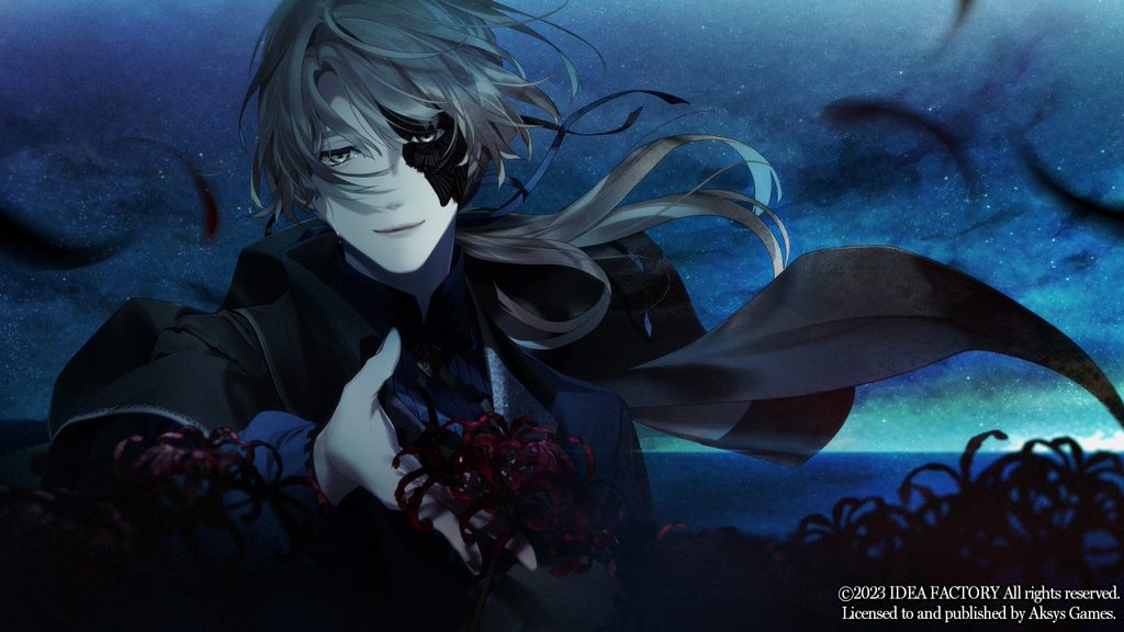 Yves gently holding a lycoris flower from Virche Evermore - Error: Salvation that others call the "flowers of death."