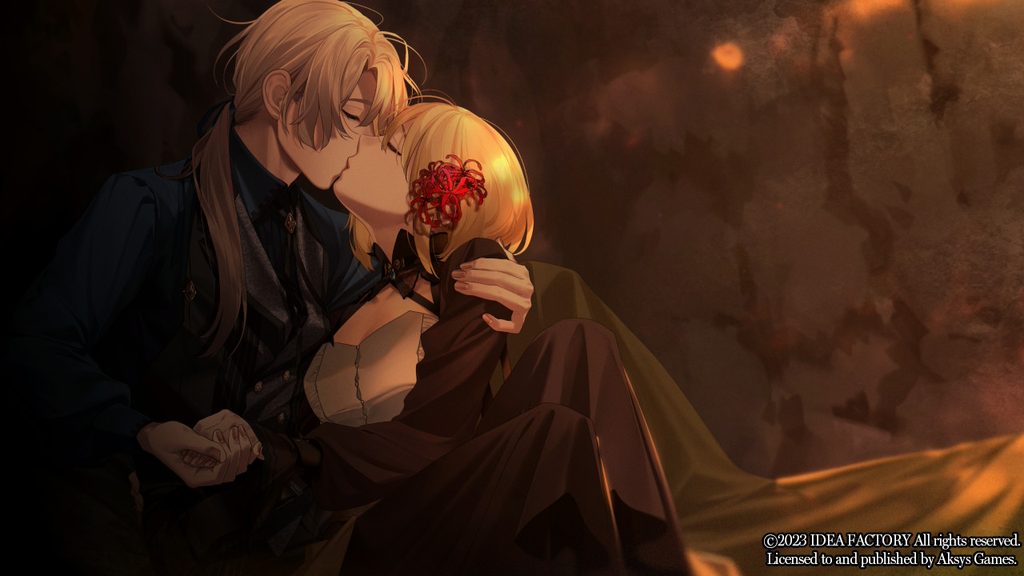 Ceres and Yves kissing underground, hiding out.