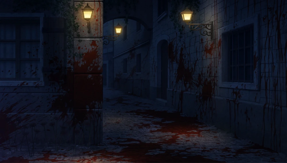Bloody crime scene background from Virche Evermore - Error: Salvation.