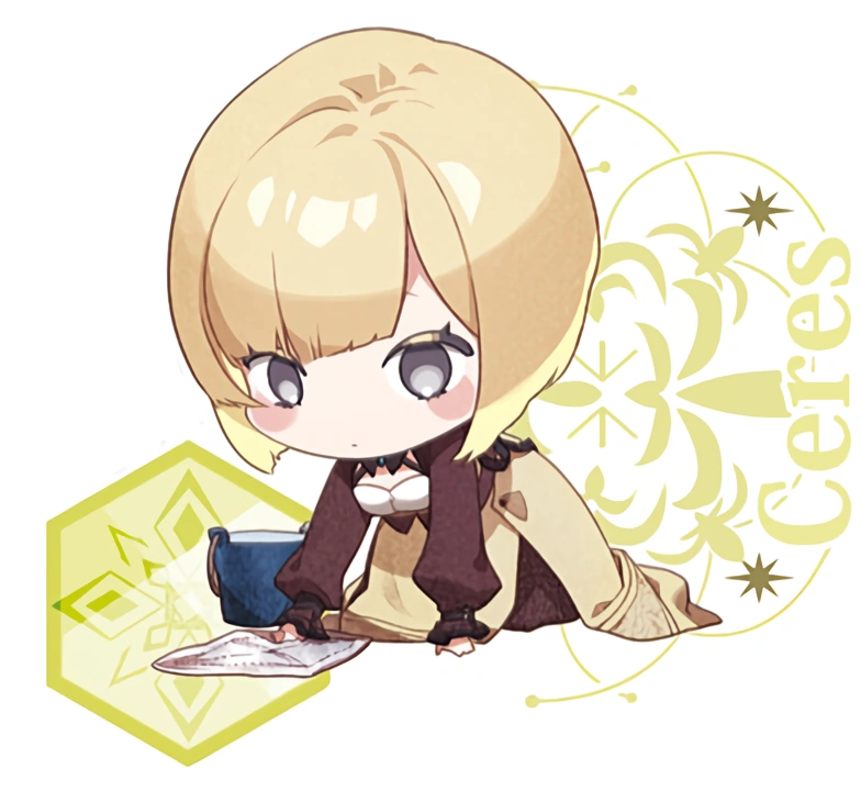 A cute chibi Ceres Virche Evermore - Error: Salvation.